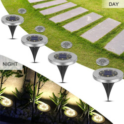Discos de luz LED solar 8-LED 4 pcs