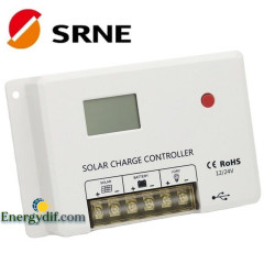 Controlador solar SRNE PWM HC 24V 20A