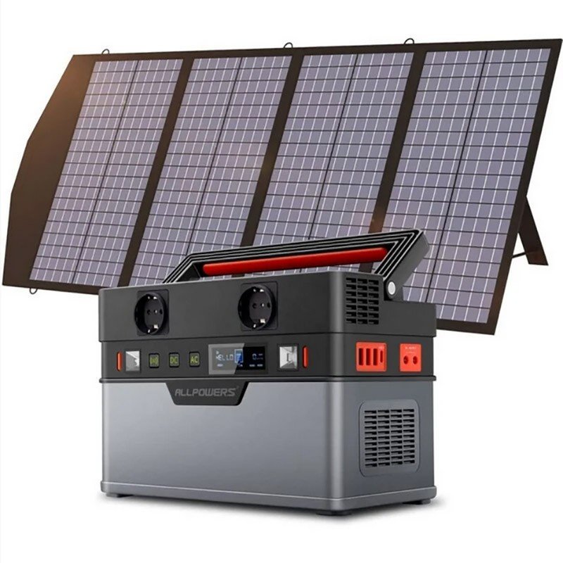 with 1 x 140W Foldable Solar Panel for Emergency, Camping, Outdoor,