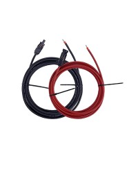 Cable solar 2x5m-4mm² con conector MC4 y terminal eléctrico (negro+rojo)