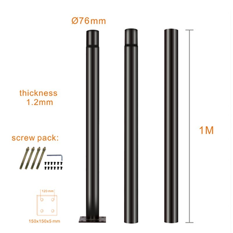 3 meter vertical street lighting pole,