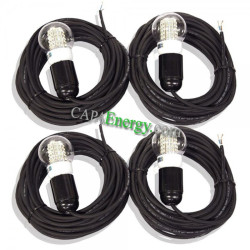 4x 5m cable with 4W LED bulb