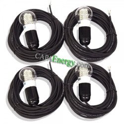 4x Cables de 5 m con bombilla LED de 4W