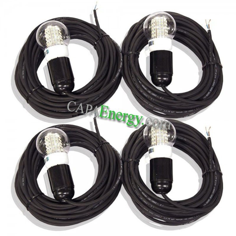 4x 5m Kabel mit 4W LED Birne