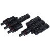 Conector MC4 triple macho y hembra