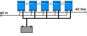 Schema trifase victron multiplus